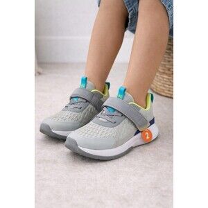 Kids All In Motion Sneakers Gray Blue Hook Loop Strap Size 2
